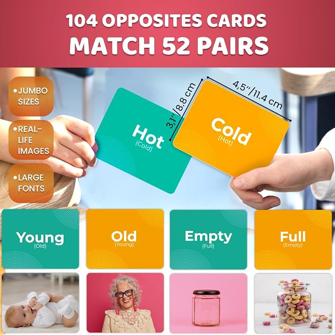 QUOKKA 104 Opposites Vocabulary Flash Cards - Image 2