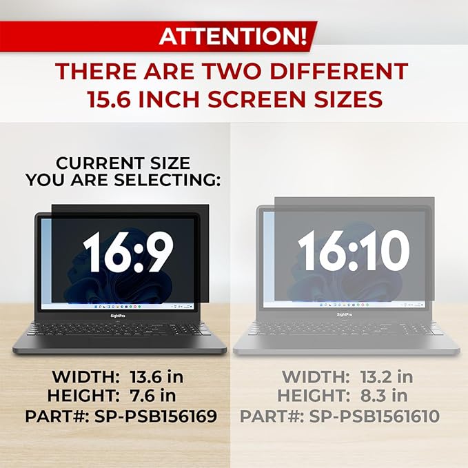 SightPro 15.6 Inch 16:9 Laptop Privacy Screen Filter - Image 3