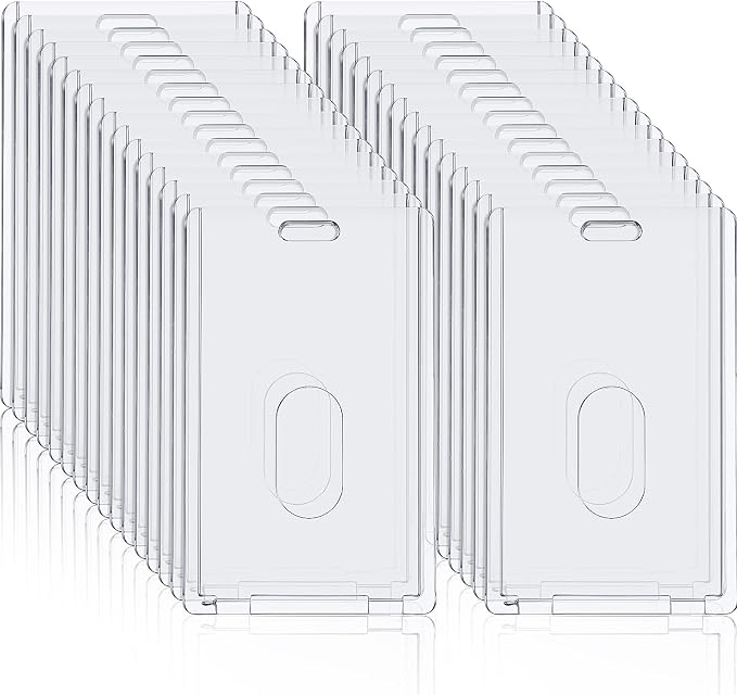 Chinco 240 Pcs Hard Plastic Badge Holder Vertical Clear ID Badge Holders by Chinco