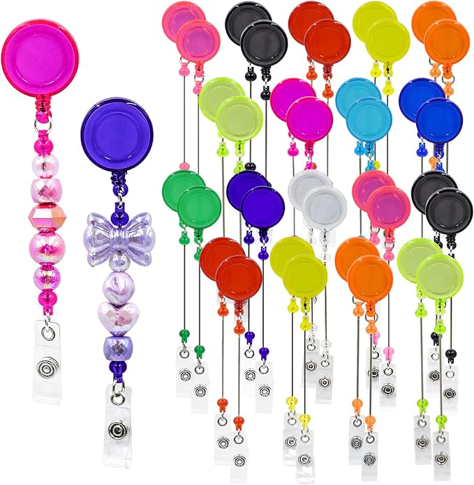 30pcs Multicolor Beadable Badge Reels Making Kits by Unknown