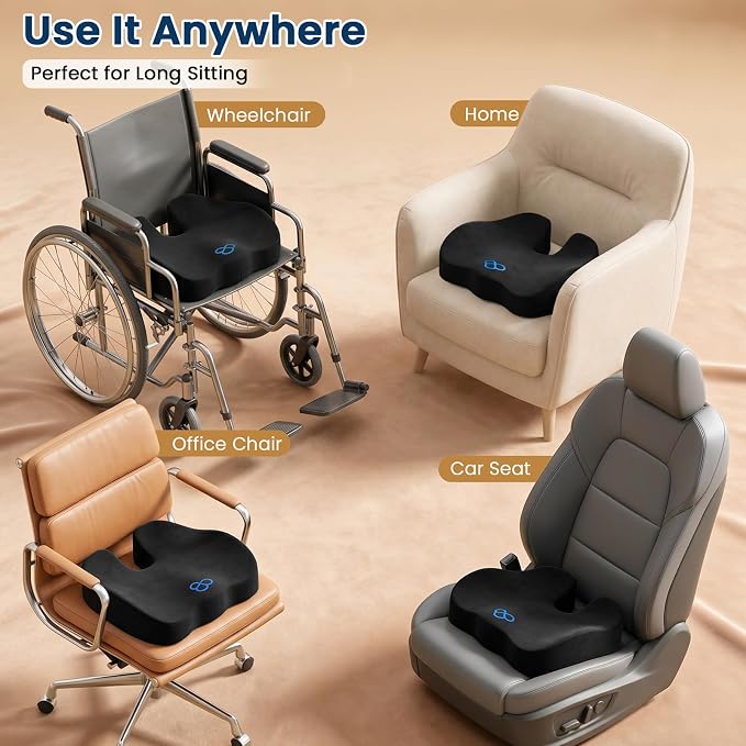 BlissTrends Seat Cushion with Velvet Cover, Thick Memory Foam Cushions - Image 6