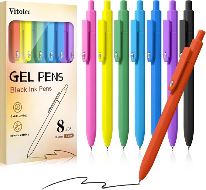 Vitoler Cute Gel Pens, 8 Pack 0.5mm Fine Point Pens by VITOLER