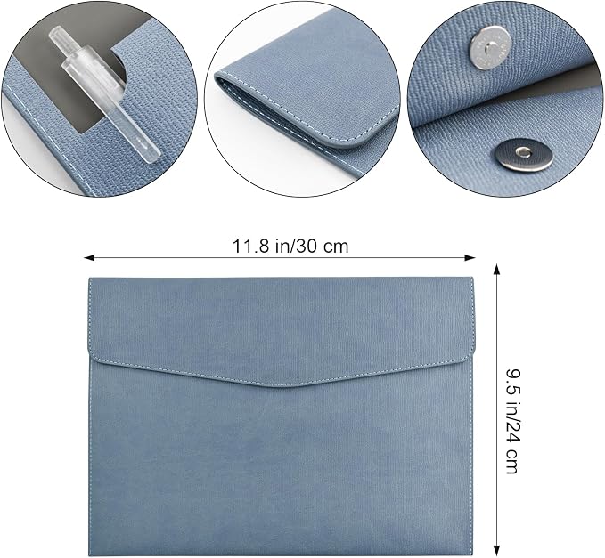 VANRA 1 Piece PU Leather Envelope File Folders A4 Paper Document Filing - Image 2