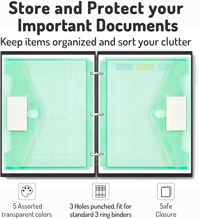 Forvencer Binder Pocket, 10 Pack Super Heavyweight Plastic Folders - Image 3