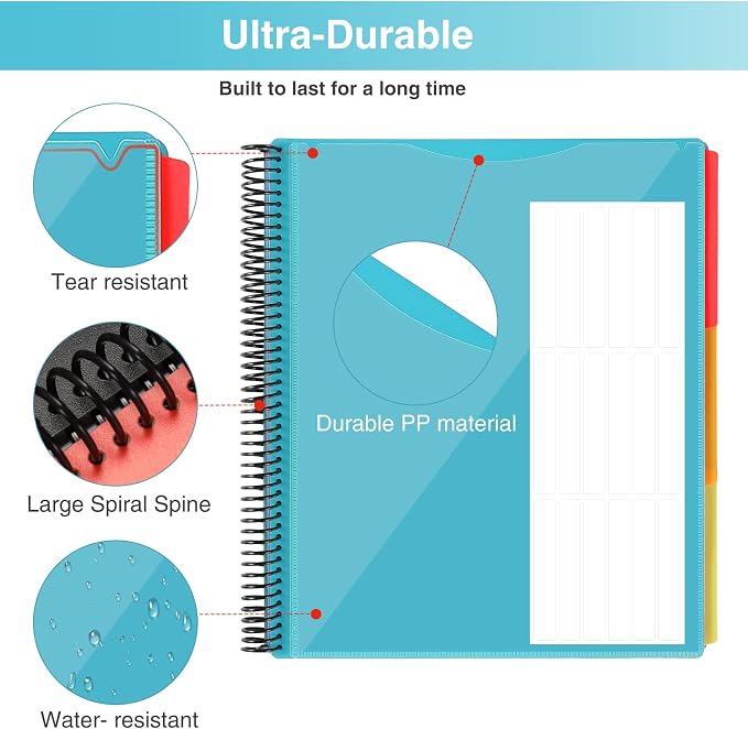 Forvencer 24 Pocket Project Organizer, 1/3-cut Tab Binder Organizer - Image 3