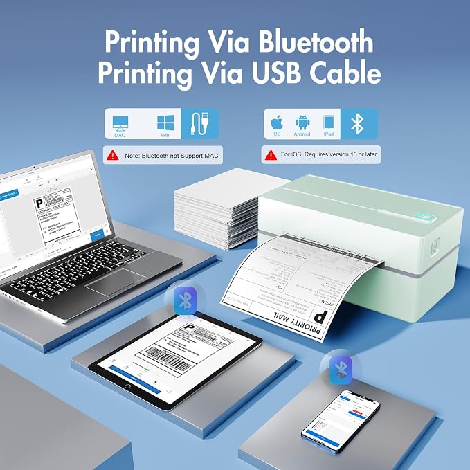 Thermal Shipping Label Printer 4x6 Bluetooth Label Maker - Image 2