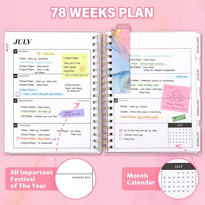Planner 2026-2027, Large 18 Months Academic Daily Weekly Monthly Planner Yearly - Image 5