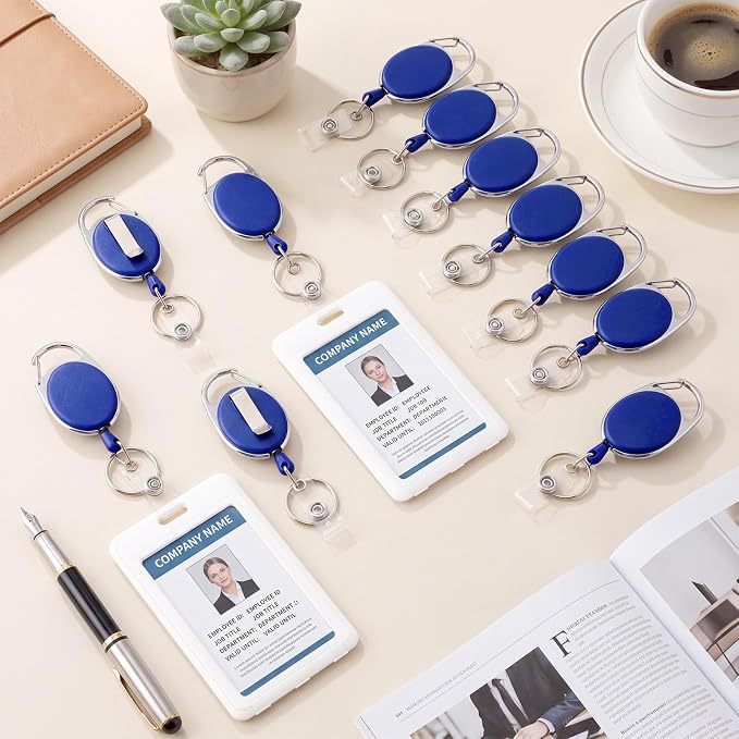 Laumoi 150 Pcs Retractable ID Badge Holder Name ID Badge Reel Clips Keychain - Image 5
