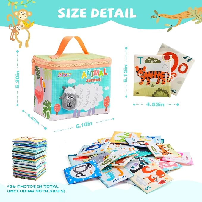 Jollybaby Reusable Soft Cloth ABC Alphabet/Letters Animal Flash Cards - Image 7