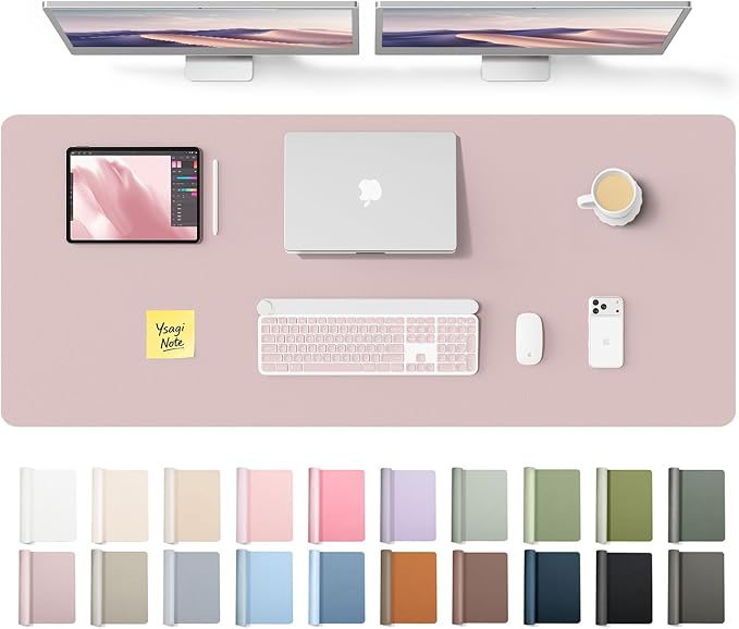 YSAGi Leather Desk Pad Protector, Office Desk Mat, Large Mouse Pad, Non-Slip PU by YSAGi