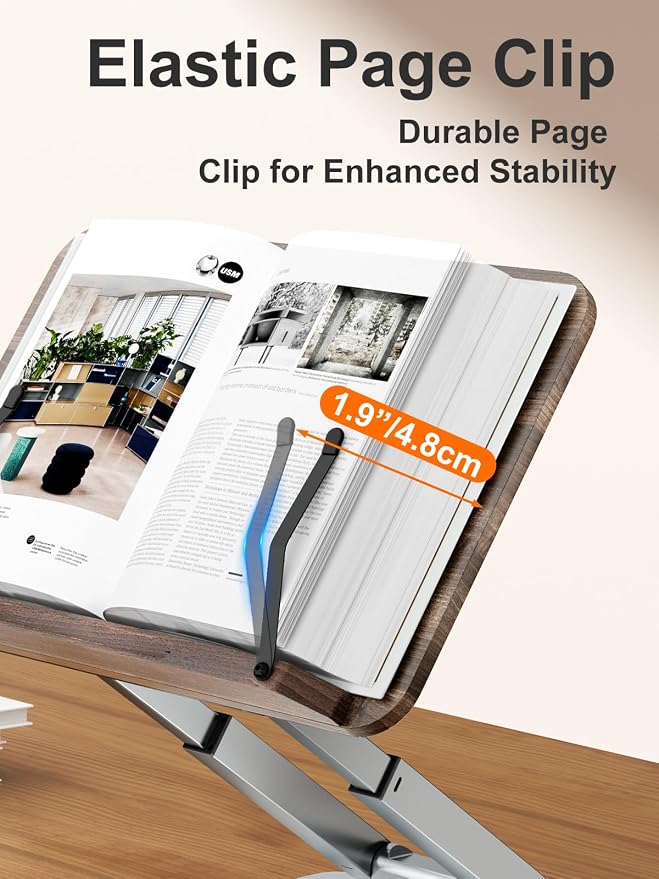 Tounee Book Stand for Reading, Telescopic Book Holder, Adjustable Height Pull - Image 6