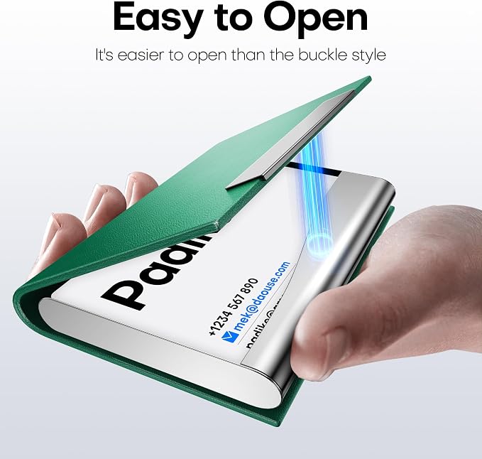 Padike Business Card Holder, Business Card Case Professional PU Leather & - Image 4