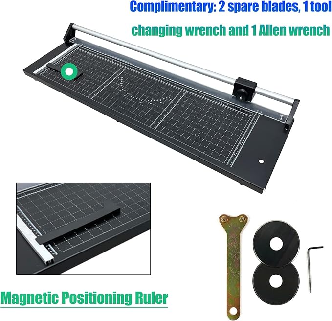 TECHTONGDA Paper Trimmer 36" Cut Length 8-10 Sheets Capacity, Professional Rotary Photo Paper Cutter and Trimmer with Angle Line and 2 Spare Blades for Offices, Schools and Crafts-DeskLoop Office