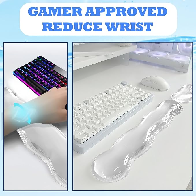 Silicone Gel Keyboard and Mouse Wrist Rest Set, Ergonomic Cool Non-Slip Pad - Image 6
