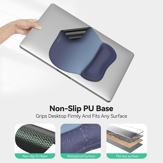 TECKNET Gel Mouse Pad with Wrist Rest, Ergonomic Office Mousepad with Wrist - Image 5