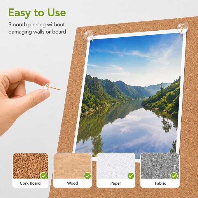 100 Pcs Clear Round Decorative Push Pins - Image 3