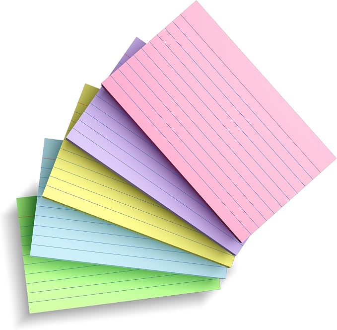250 Count Index Cards 3x5 Inch 180gsm Heavy Weight Colored Flash Card, Note - Image 3