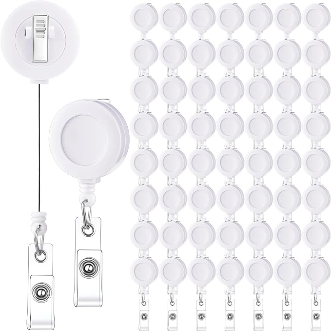 Qilery 60 Pcs Retractable Badge Holders, Badge Reel Clips by Qilery