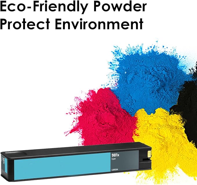 Remanufactured 981X Cyan Ink Cartridge 981 High Yield Ink Cartridge Works for PageWide Enterprise Color 556 556dn 556xh MFP 586 MFP 586z MFP 586dn MFP 586f Printer-DeskLoop Office