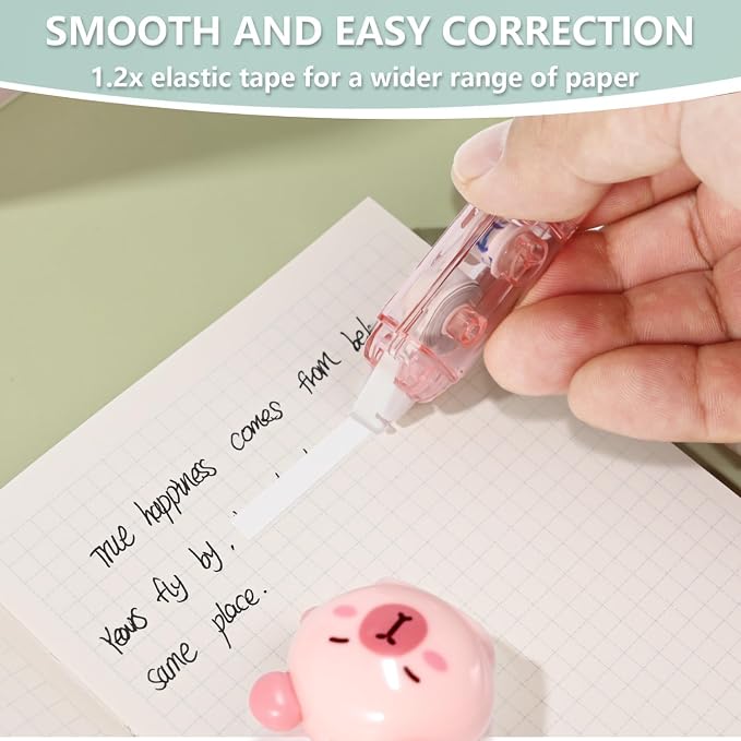 2 in 1 Correction Tape and Double Sided Tape Roller, Cute Quick Dry Japan White - Image 3