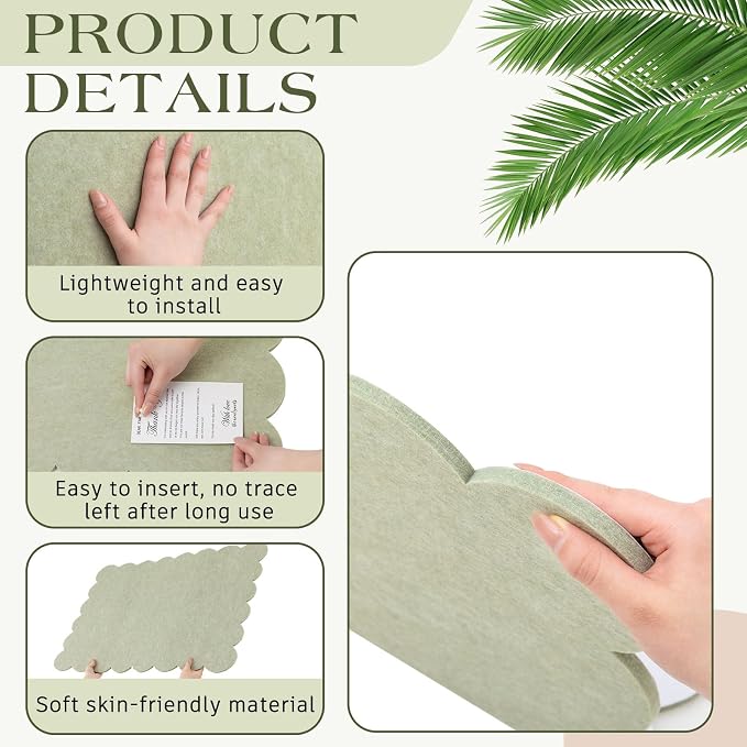 Mooliwe Scalloped Felt Bulletin Board Foldable Pin Cork Board Alternative - Image 3