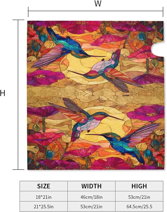 Stained Glass Hummingbird Welcome Magnetic Mailbox Cover, Flowers Mailbox Wrap - Image 5