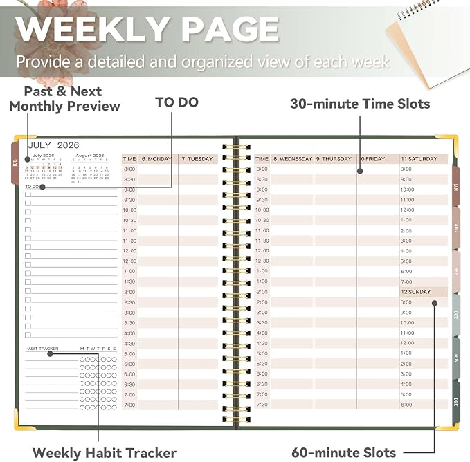 Large 2026-2027 Academic Planner, Weekly & Monthly Appointment Book from Jul. - Image 5