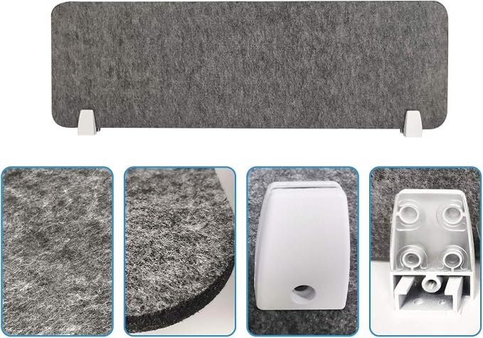 MYOYAY 40''x12'' Privacy Panel Clamp-on Acoustic Desk Divider Freestanding - Image 8