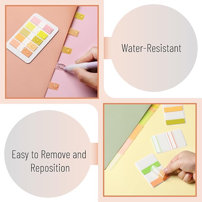 Mr. Pen Sticky Index Tabs - 500 Pcs, 21 Sets, Colorful Page Markers for Binders, Books, & Notebooks-DeskLoop Office