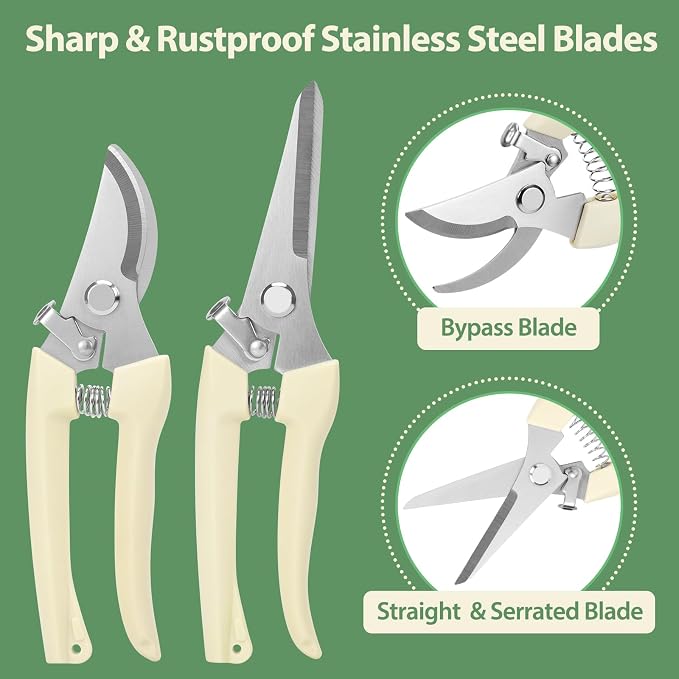 4PACK Pruning Shears, Stainless Steel Garden Shears, Sharp Handhled Gardening - Image 2