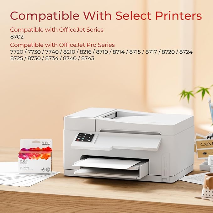 ejet 952XL Ink Cartridges Combo Pack High Page Yield (4-Pack) Compatible for HP 952XL Ink Cartridges Combo Pack | Works Officejet Pro 8702 8710 8720 8210 7740 7720，Black Cyan Magenta Yellow | N9K28AN-DeskLoop Office