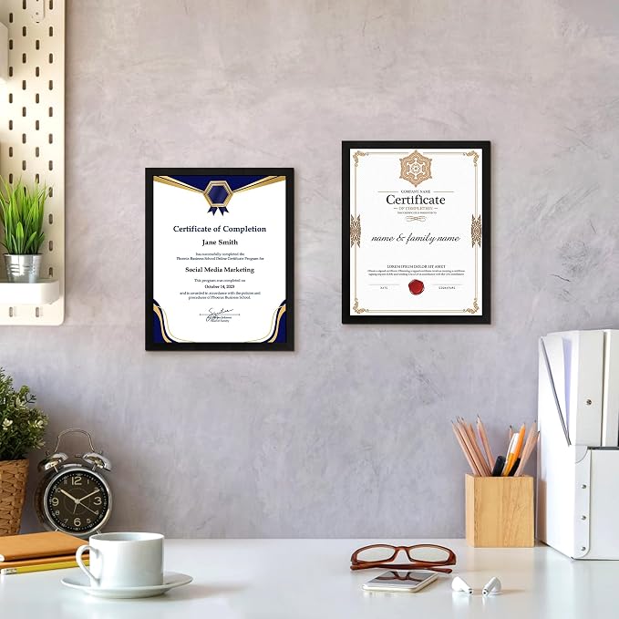 FIXSMITH 8.5x11 Diploma Frame, 6 Pack Black Picture Frames - Image 6