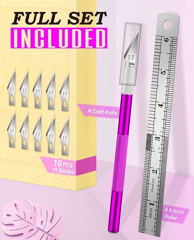 DIYSELF Craft Knife with 10 Extra #11 Blades, Precision Hobby Knife Set with - Image 2