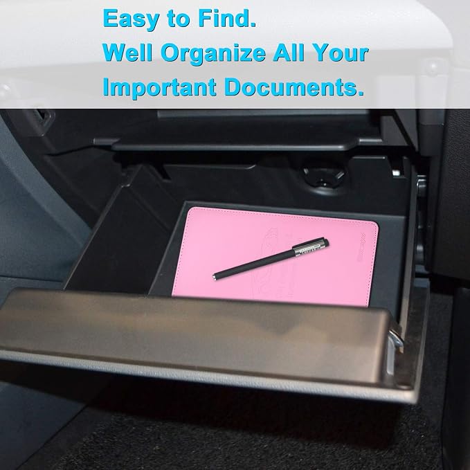 Wisdompro Car Document Holder Organiser, PU Leather Vehicle Insurance and - Image 7