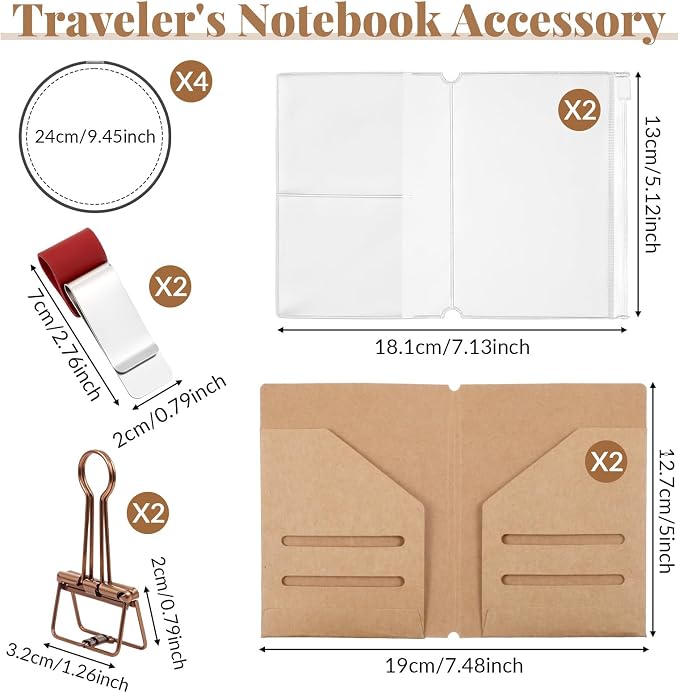 12Pcs Passport Size Notebook Accessories Kit - Image 2