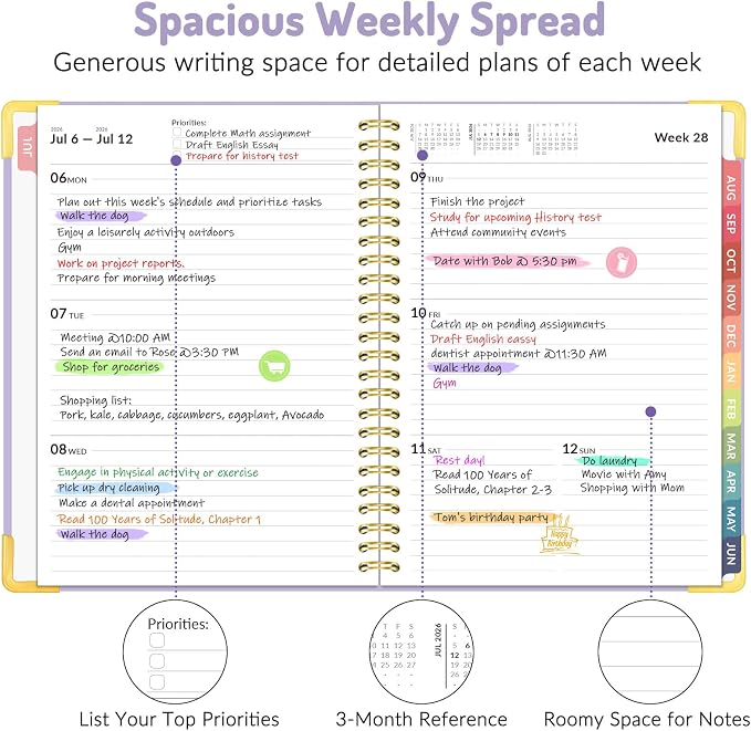 Forvencer Academic Planner 2026-2027, July 2026-June 2027 Weekly & Monthly - Image 4