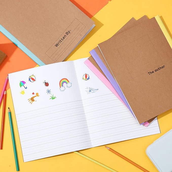 Henoyso 20 Pcs Primary Composition Notebook 9 3/4 x 7 1/2 Inch Kids Journal, Back to School Supplies, K-2 Primary Writing Notebook for Kids Student Draw and Write Story Journal (Macaron Color)-DeskLoop Office