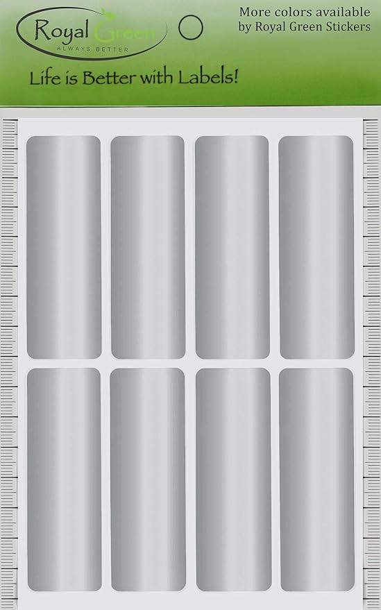 Royal Green Metallic Silver Gift Label Sticker Rectangles 3x1 Great - Image 2