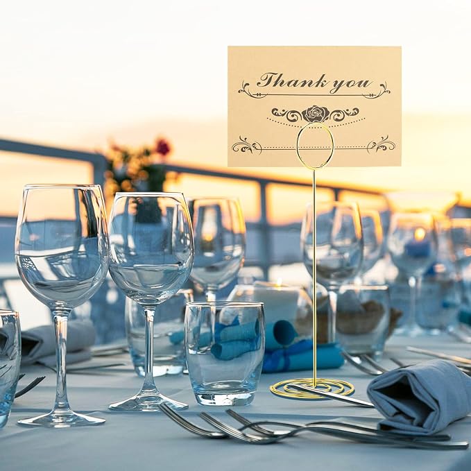 Hoewina 10Pcs Place Card Holder, Table Number Holders, Wire Picture Holder - Image 4
