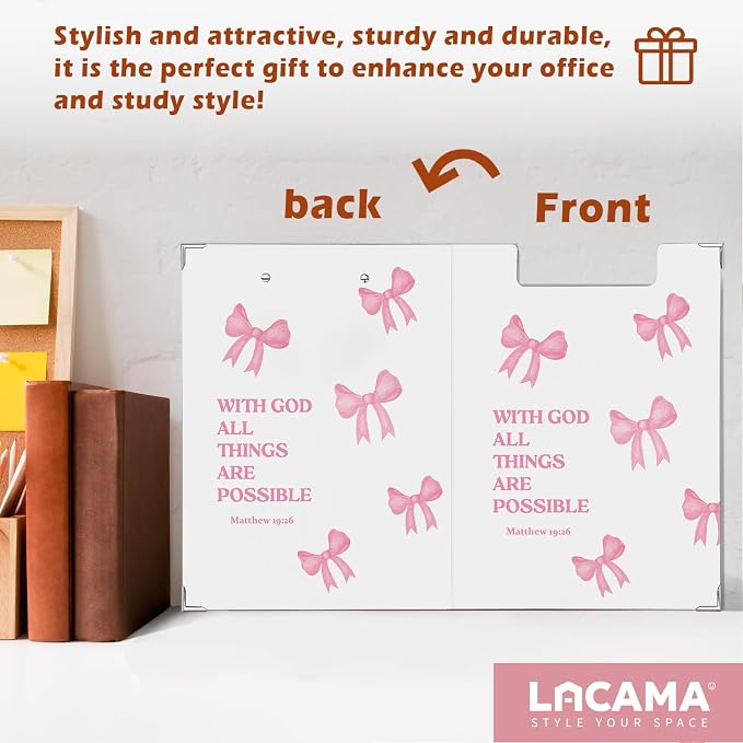 Lacama Preppy Cute Bow Bible Clipboard - Image 6