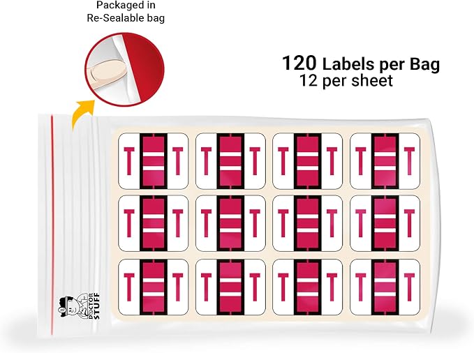 Doctor Stuff - File Folder Labels, Alphabet Letter T Stickers, Compatible - - Image 5