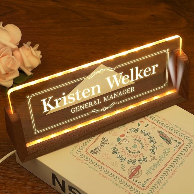 Custom Light Up Name Plate for Desk, Desk Name Plate Personalized - Image 5