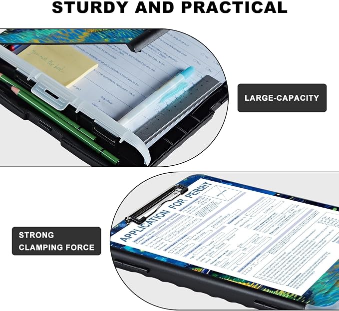 Clipboard with Storage, Heavy Duty Plastic Storage Clipboard with Low Profile - Image 3