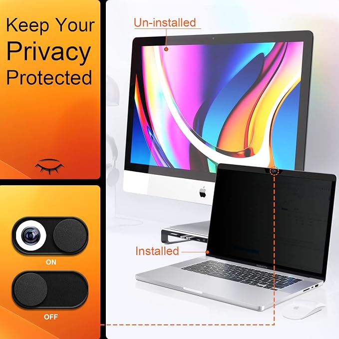 Mamol Magnetic Privacy Screen MacBook Air 13 Inch, Removable Anti Blue Light - Image 2