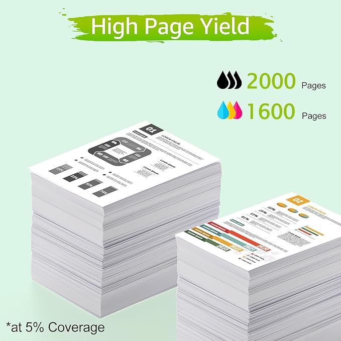 Upgraded 962XL Ink Cartridges Combo Pack Replacement for HP 962XL 962 XL High Yield Black & Color Ink Cartridge Set Work for HP OfficeJet Pro 9010, 9020 Series Printer (1BK/1C/1M/1Y, 4 Pack)-DeskLoop Office