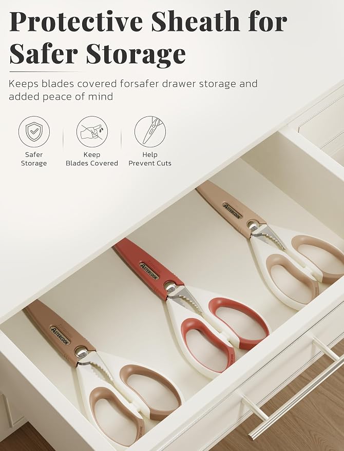 Astercook Kitchen Scissors 3 Pack, Heavy Duty All Purpose Kitchen Shears - Image 6
