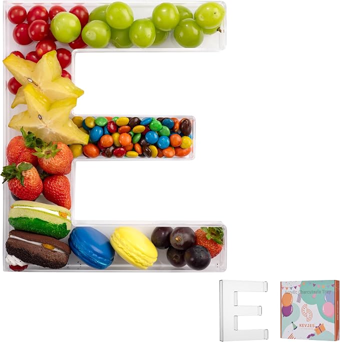11" Clear Acrylic Letter & Number Charcuterie Tray-Reusable Fillable Alphabet by kevjes