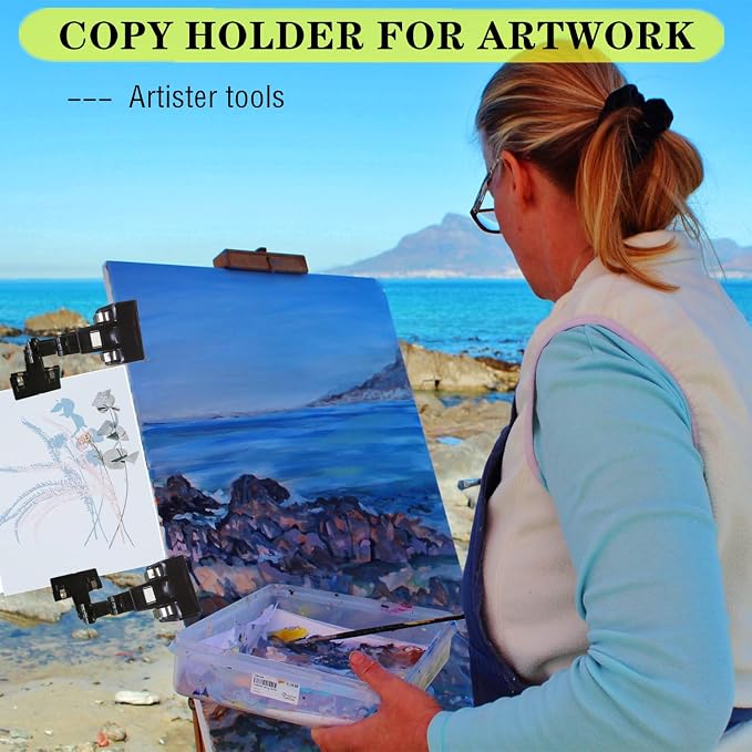 Adjustable Paper Holder Copy Holder, Flexible Rotating Clips, Handy Artist - Image 5