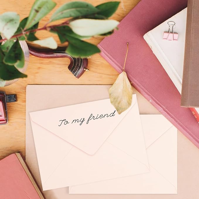 100 Pack A7 Envelopes, Blush Pink Greeting Card Envelopes Self Seal, 5.24 x - Image 2