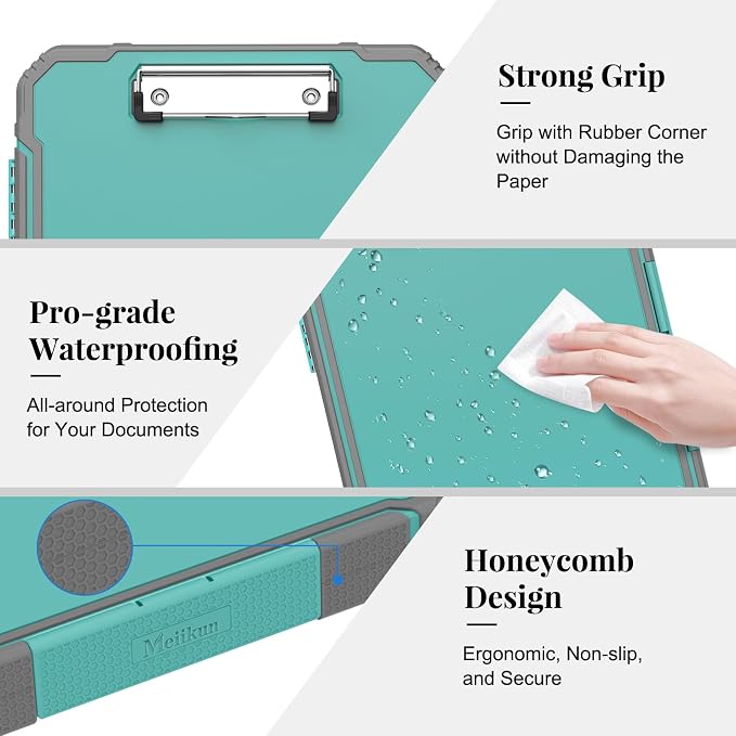 Meiikun Clipboard with Storage, Rugged Shockproof Protective, Internal Pen - Image 6
